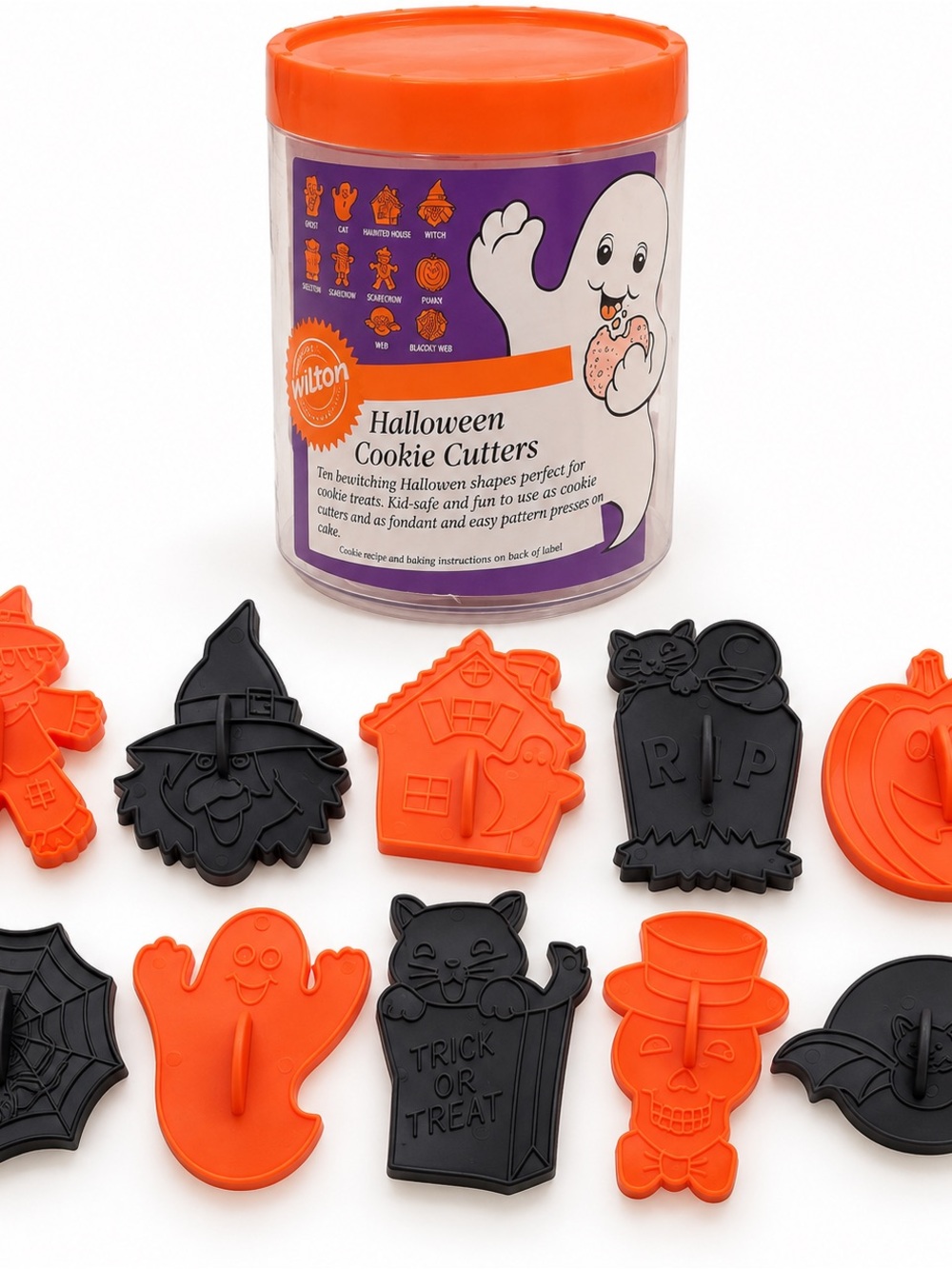 Vintage 1989 Wilton Halloween Cookie Cutters – Complete 10 Piece Set